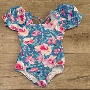 Floral Puff Sleeve Leotard